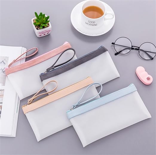 Cute Translucent Frosted Zipper Pencil Pouch – Supple Room